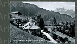 AK sw Sonchaux VD Auberge, Dents du Midi, Montreux ≈ 1956