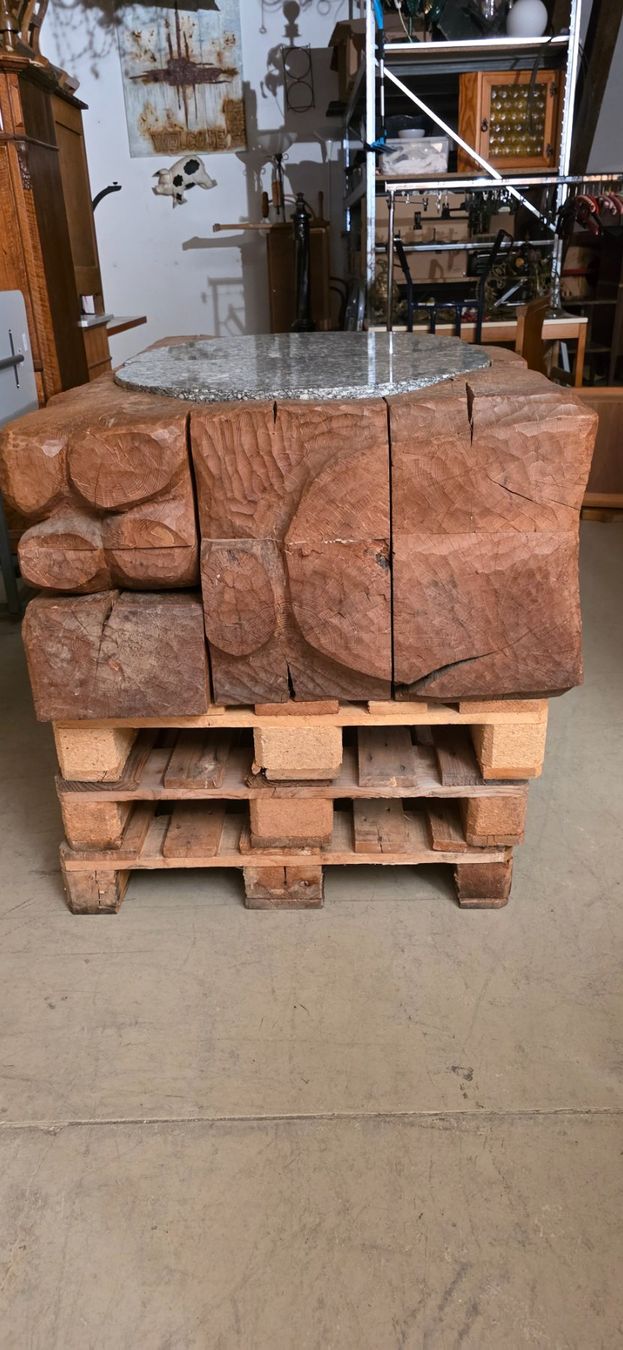 Tische: Einzigartig Holzskulptur Eiche Salontisch mit Granit Platte – Gebraucht aus Wittenbach von gruezi-schwiz 8