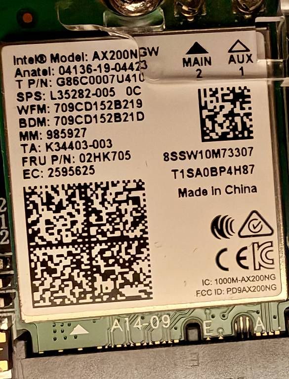 Intel Laufwerke & Adapter: Intel AX200-Wlan-Bluetooth Adapter/ Karte mit Antenne – Gebraucht aus Watt von galeone 1