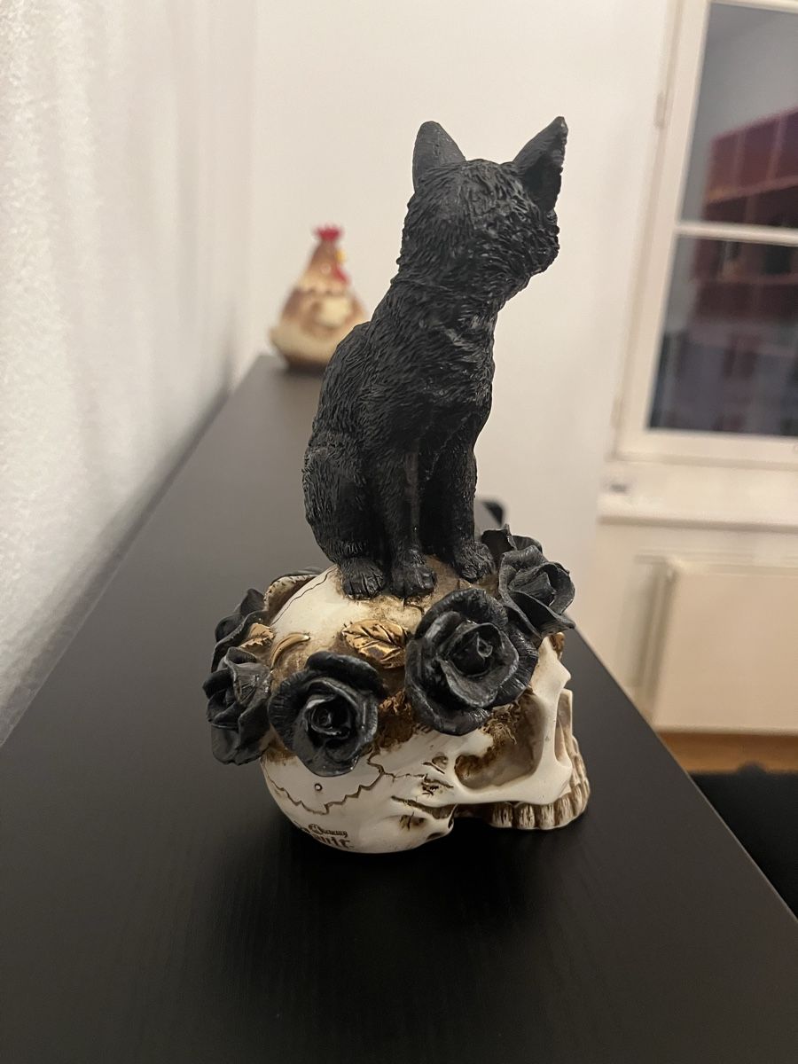 Statuette: Figur Schädel mit Katze – Usato da Solothurn venduto da digimon_racingteam 2