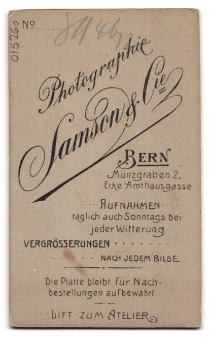 Fotografie &  Plakate: Fotografie Samson, Co, Bern, Münzgraben – Gebraucht aus Berlin von bartko-reher 1