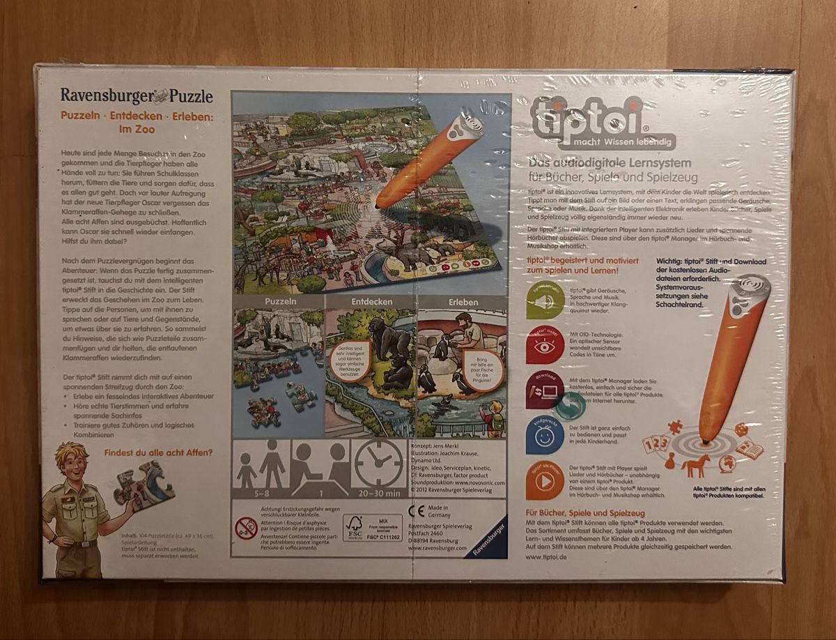 Tiptoi Spielzeuge: TipTo Puzzle Zoo 100 Teile – Neu und originalverpackt aus Full-Reuenthal von xeneya 1