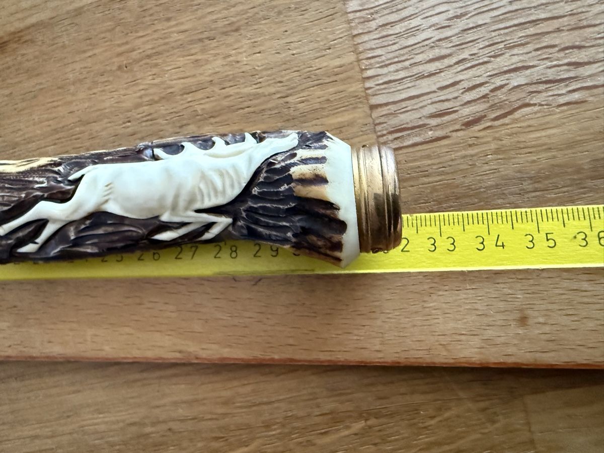 Posate: Fleischgabel und Messer mit Hirschmotiv Antike Messer – Usato da Goldach venduto da Messerguru 6