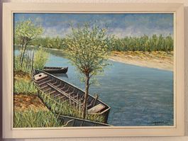 Ölgemälde - Scalabrino, Öl auf Leinwand mit Rahmen