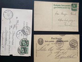 1889 + 1904 Zürich - Hospenthal bzw.München + Tell Pstkarte