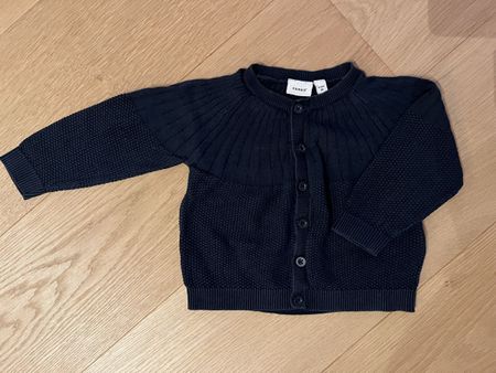 Name it! Boys Cardigan, Size 80 (9-12M), Navy Blue Knit
