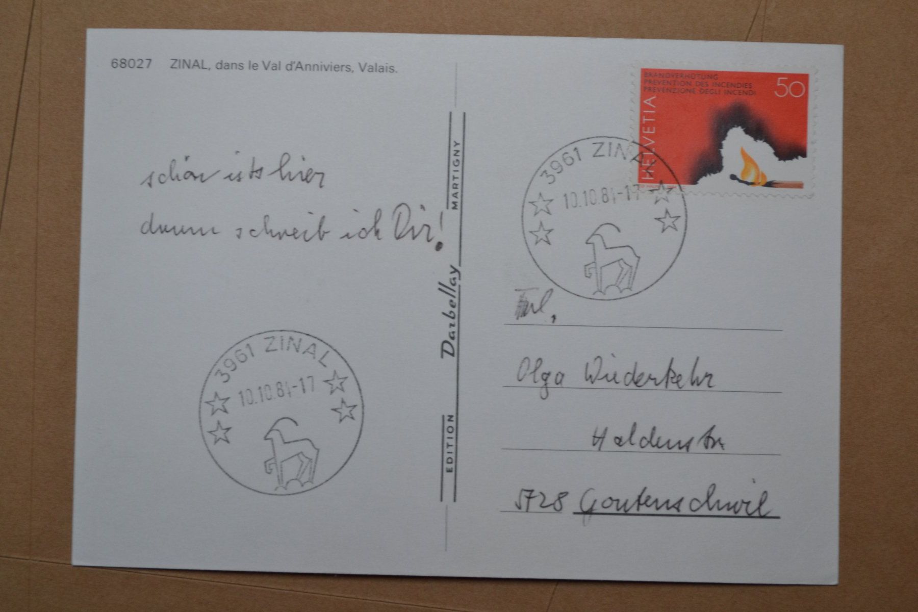 Cartoline postali: AK Zinal VS – Usato da Beinwil am See venduto da kajak55 1