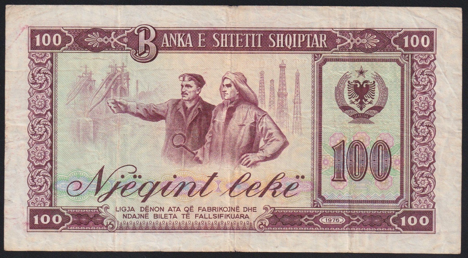 Banconote: Albanien 100 Leke 1976 – Usato da Brugg AG venduto da banknoten_muesli 1