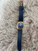 Tommy Hilfiger Damenuhr Gold blau Leder guter Zustand