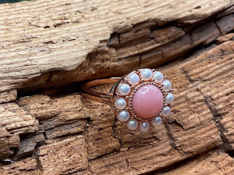 Perlen (unechte): Silberring mit Opal und Saatperlen – Neu (gemäss Beschreibung) aus Luzern von S.Kern01 1