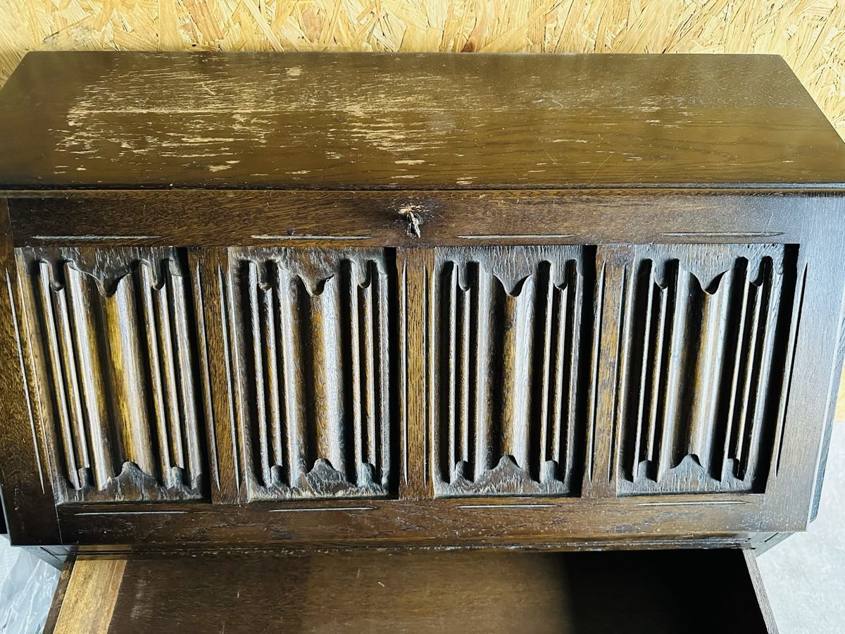 Bureaux: VINTAGE OAK LINENFOLD BUREAU – D'occasion à Brügg BE par Goob 5