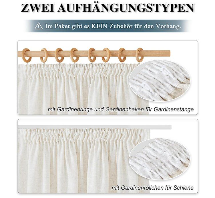Tende: Leinenvorhang extrabreit BxH 300x220cm – Nuovo e nell'imballaggio originale da Adlikon b.Regensdorf venduto da MK-VORHANGSERVICE 2