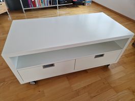 Weisses TV-Möbel mit Schubladen auf Rollen, Top Zustand!