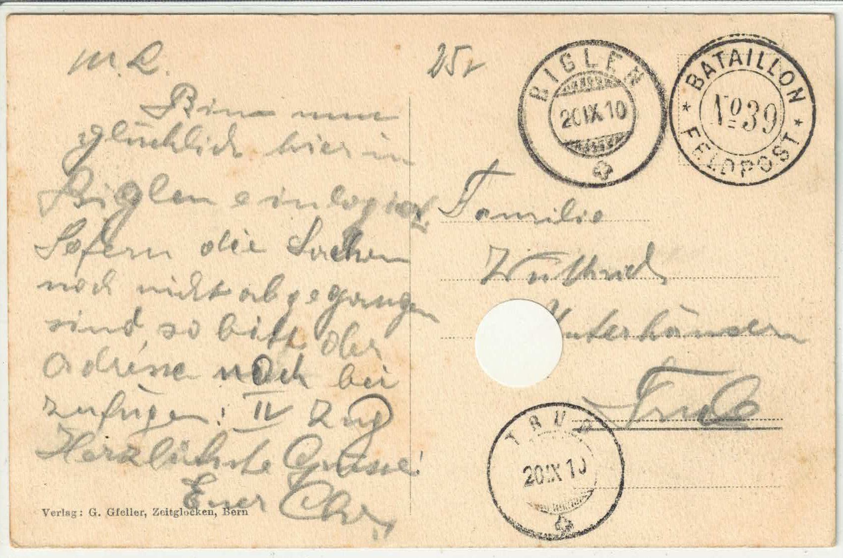 Cartoline postali: Biglen - Blick nach den Alpen – Usato da Ettingen venduto da Kartenplanet 1