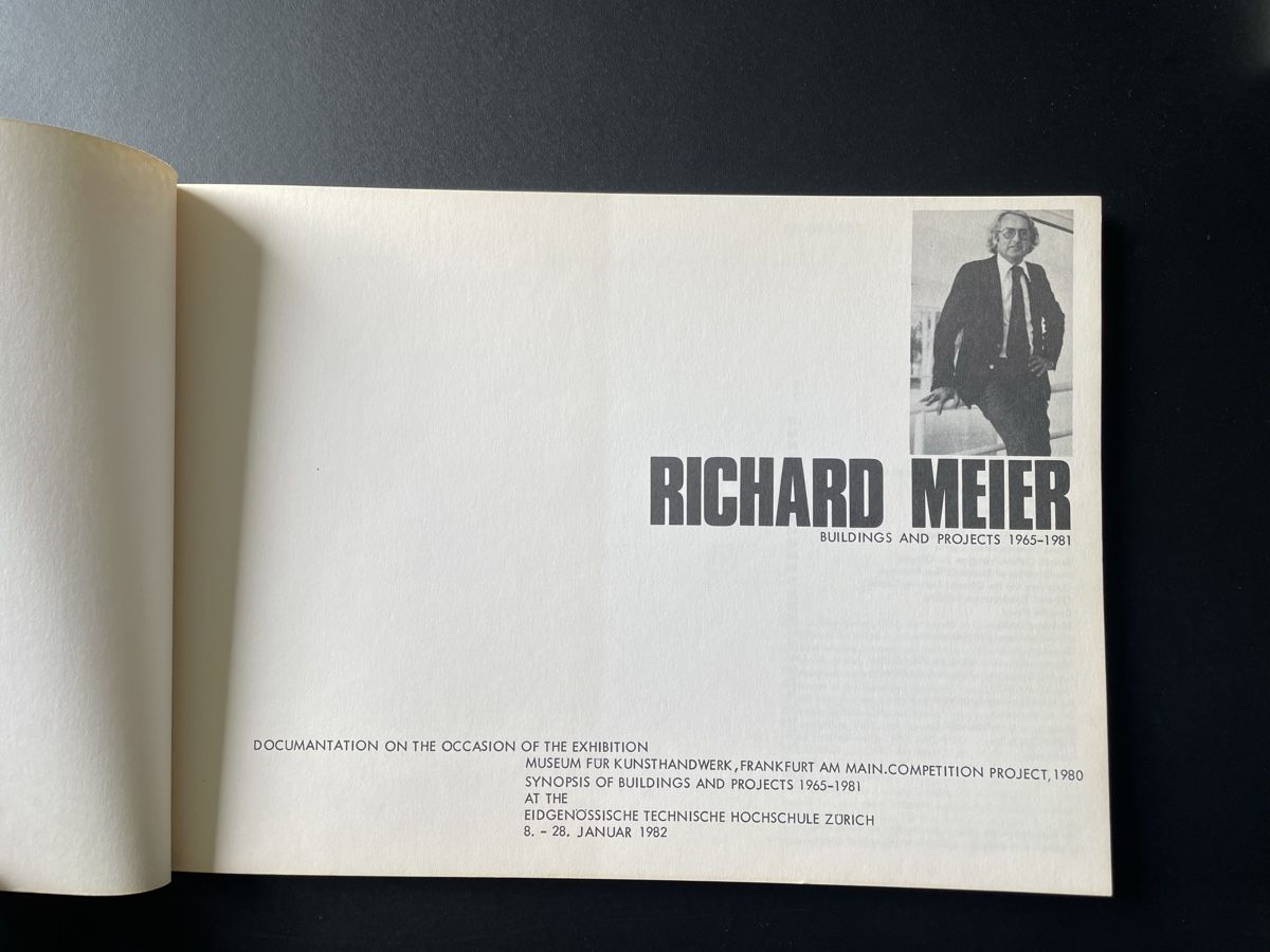 Libri: Richard Meier: Buildings and Projects 1965-1981 - Softcover – Usato da basel venduto da wefindwildness 2