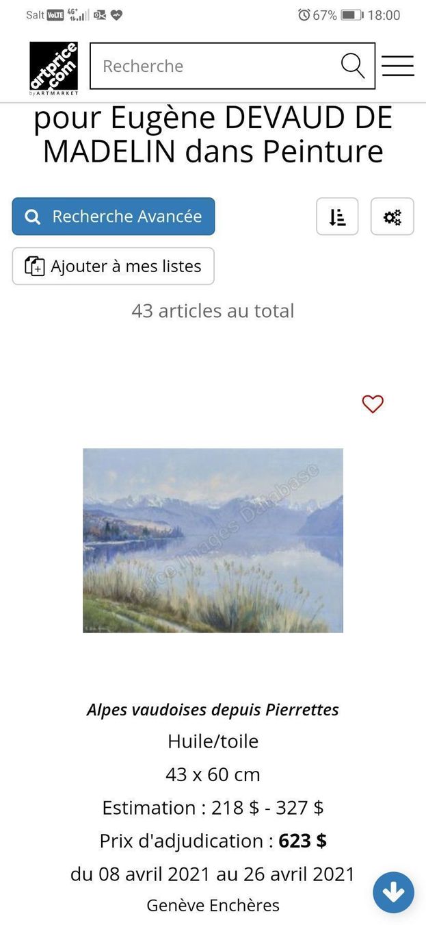 Dipinti: EUGENE DEVAUD de MADELIN (1906-1992) – Usato da Genève venduto da Qanil77 9