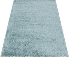 SALE 🔥 Flauschiger Hochflor-Teppich Shaggy Pastellblau