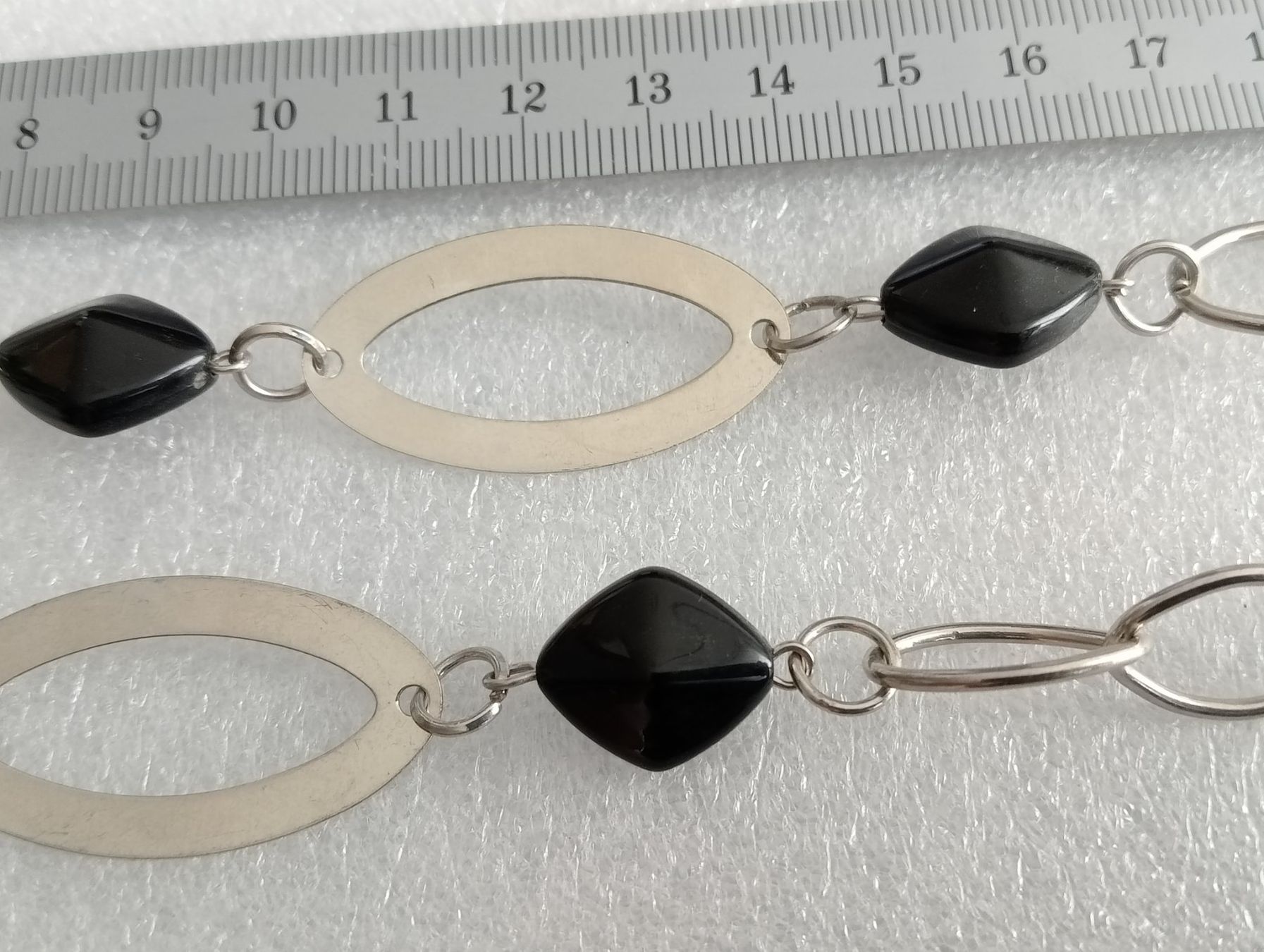 Catenine: Versilberte Halskette mit schwarz Stein von LBVYR – Usato da Zürich venduto da sendbad 3