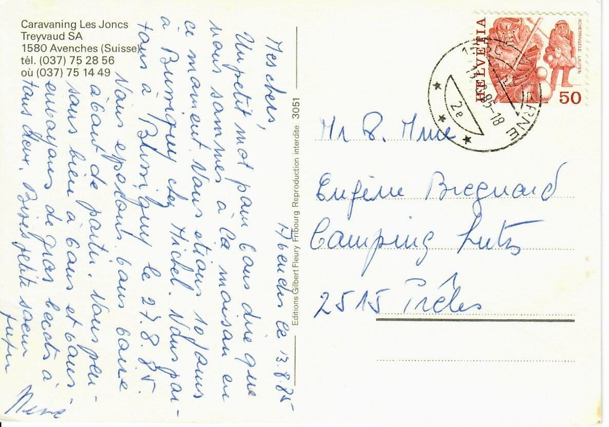 Cartoline postali: Caravaning Les Joncs Avenches – Usato da Hochdorf venduto da Ziegel-16 1