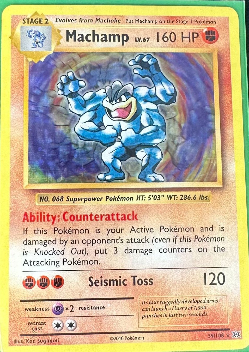 Pokémon Carte collezionabili: Machamp 59/108 Englisch Pokémon Evolutions Holo Rare – Nuovo (secondo la descrizione) da Dübendorf venduto da TrimTrend 1