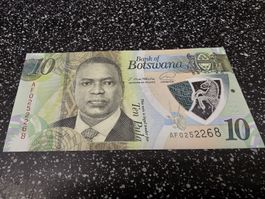 Banknote Botswana 10 Pula Bank of Botswana unzirkuliert