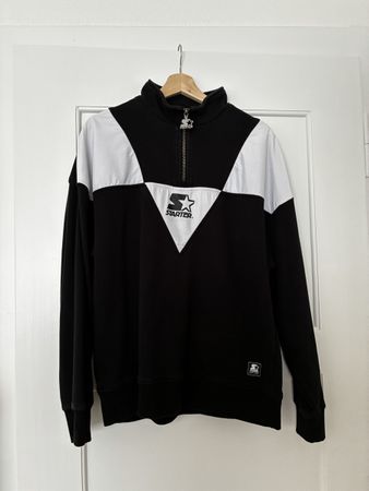 Starter Pullover schwarz weiss mit Reissverschluss Unisex