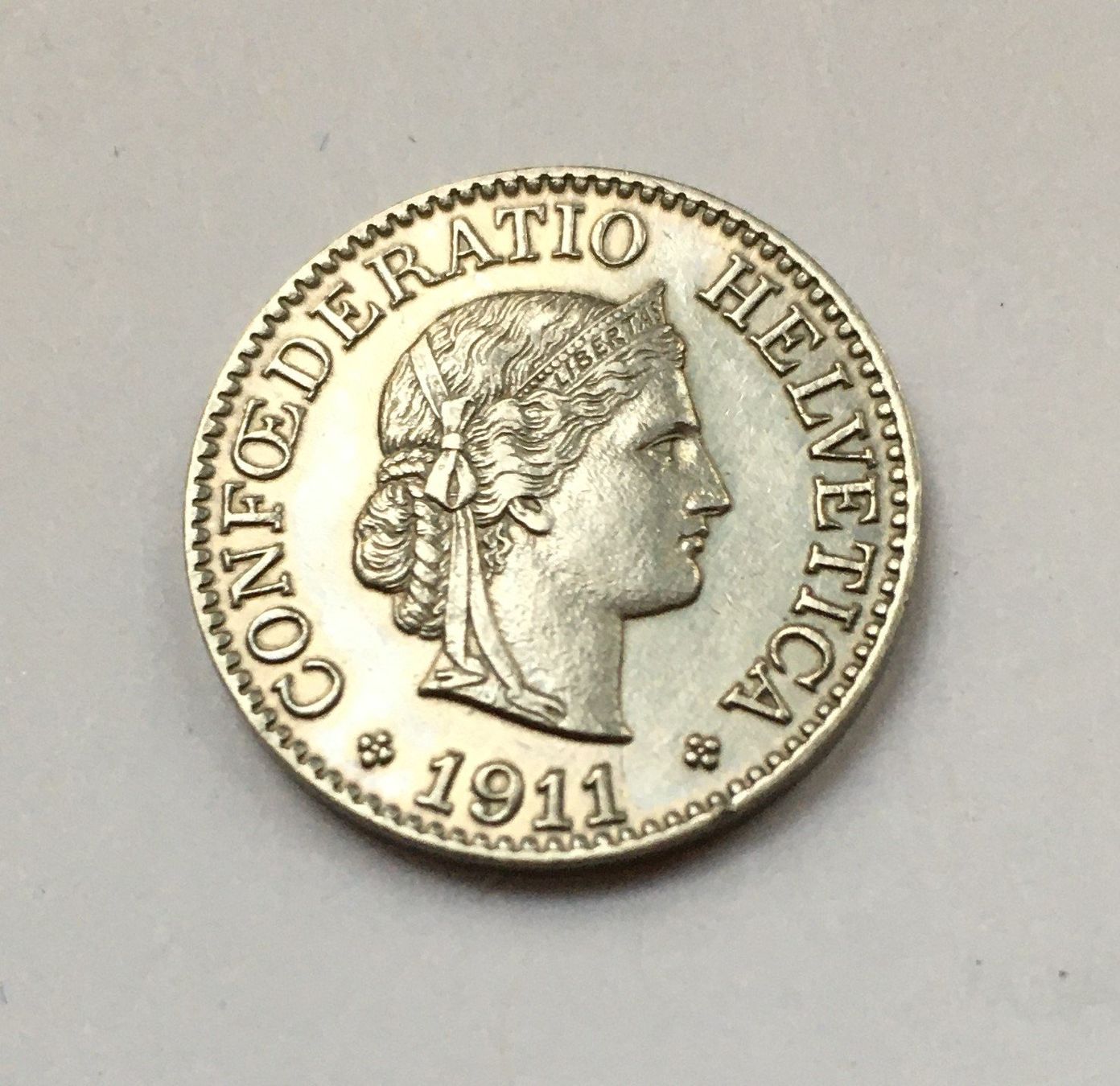 Tutti le monete: 1911 10 Rappen -unz – Usato da Kirchberg SG venduto da Zenhad69