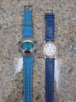 2 Armbanduhren FOSSIL DIGITAL ANALOG blau Guter Zustand