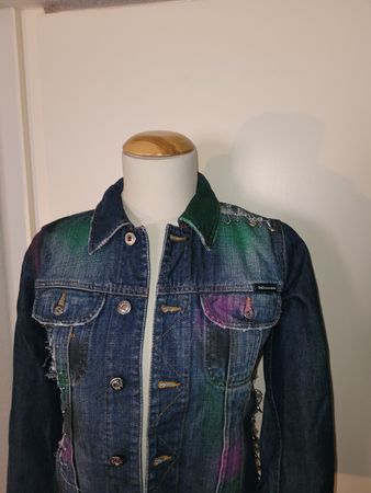 D&G Jeansjacke, XS, einzigartig bemalt, Top Zustand!