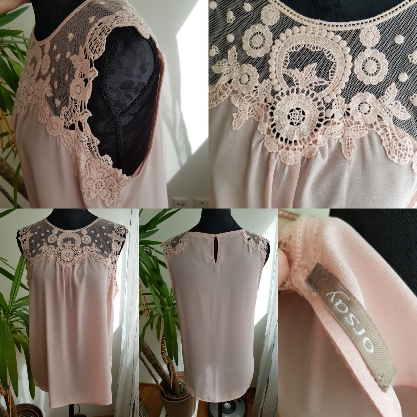 H&M Camicette: 2 Blusen / Shirts weiss / rosa Gr. M Spitzmuster – Usato da Nendeln venduto da Zopfie_ 1