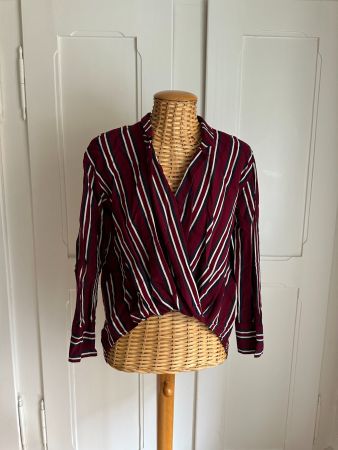 ZARA - Bluse weinrot gestreift XS