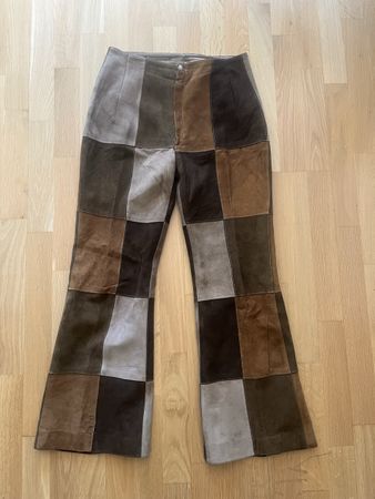Vintage original 60er Patchwork Leder Schlaghose