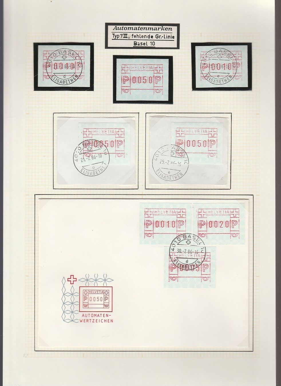Tous les timbres: 7III mit fehlenden Grundlinien – D'occasion à Oberglatt ZH par Wiedmi6
