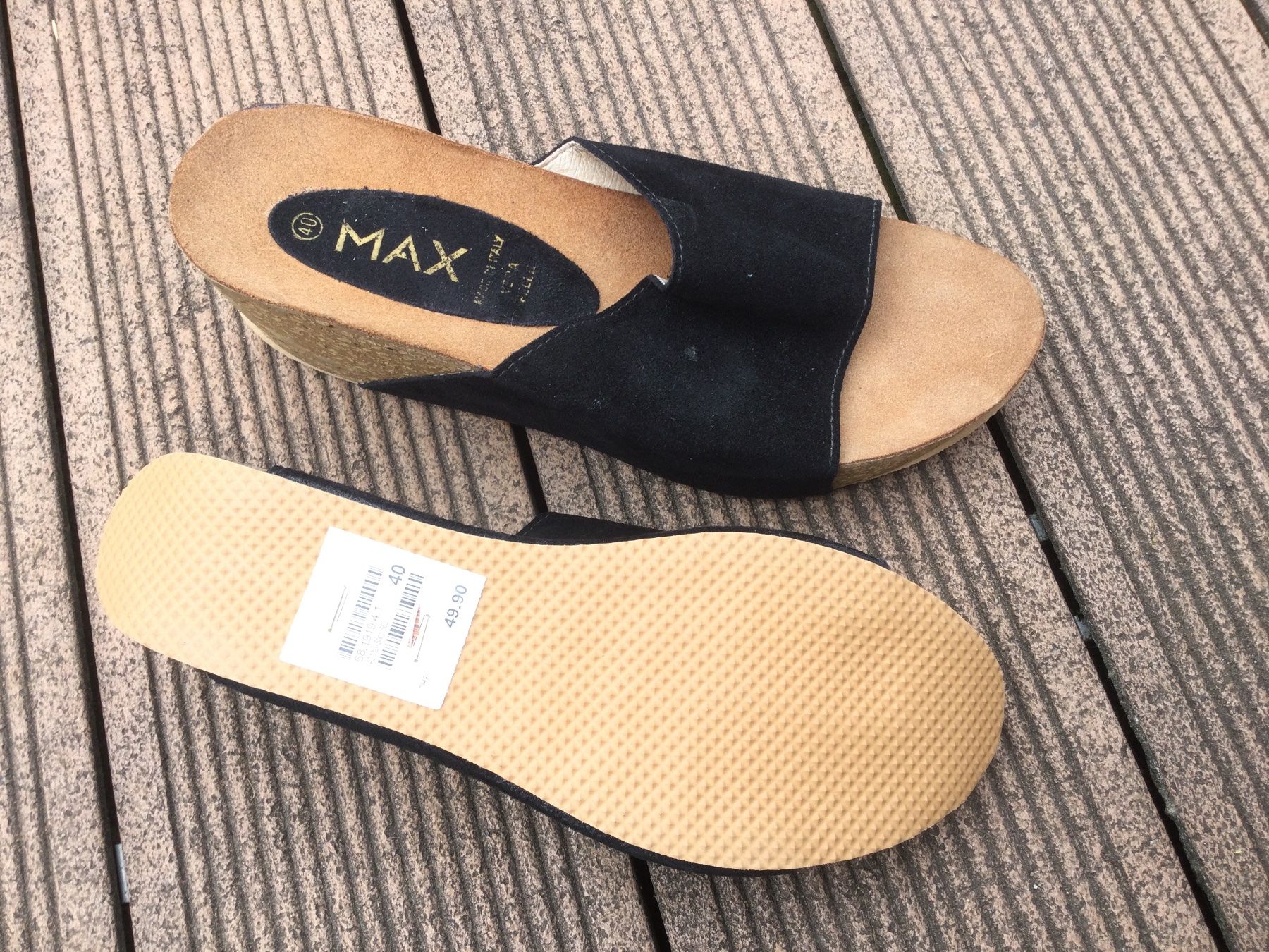 Max Mara Damenschuhe: Mules compensées noires en Daim/Cuir MAX, pointure 40, NEUF – Neu und originalverpackt aus Agiez von chouchanelle 5