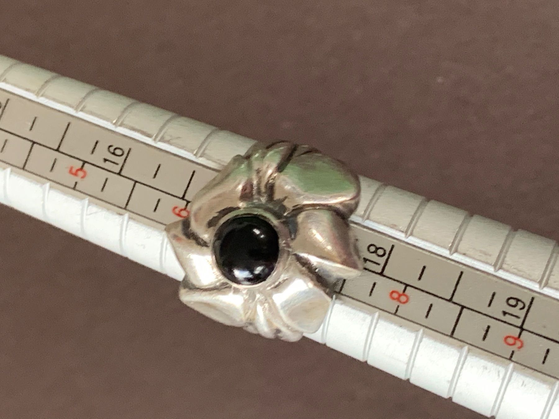 Onyx Anelli: Silberring onyx silberblume (rg 54) – Usato da Dittingen venduto da Bellevista 8
