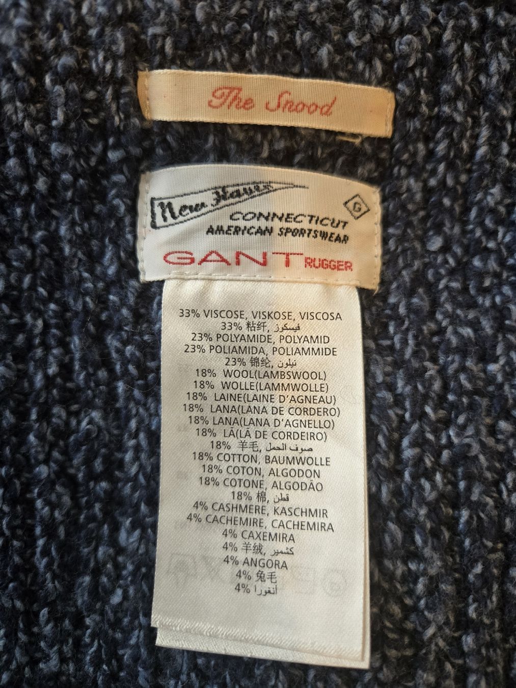 Gant Foulard & Sciarpe: Warmer Winterschal Loop-Schal GANT blau kuschelig – Usato da Zürich venduto da Deesay 3