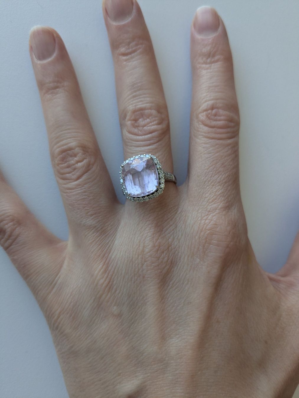 Anelli: Kunzite and diamond ring white gold certificate – Usato da Kloten venduto da nad_ys78 6