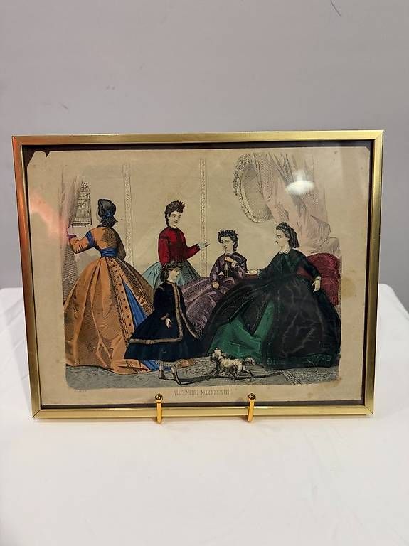 Grafica & Litografie: Original Mode-Stich "Allgemeine Modenzeitung" von 1864 – Usato da Obernau venduto da Arche_Noah_Brocki
