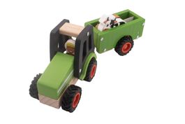 Traktor mit Tieranhänger Holz Naturspielzeug
