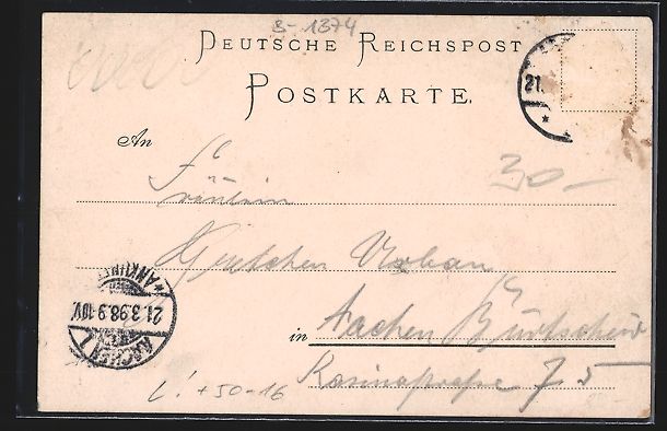 Cartoline postali: Litho Aachen, Restaurant und Concert-Hal – Usato da Berlin venduto da bartko-reher 1