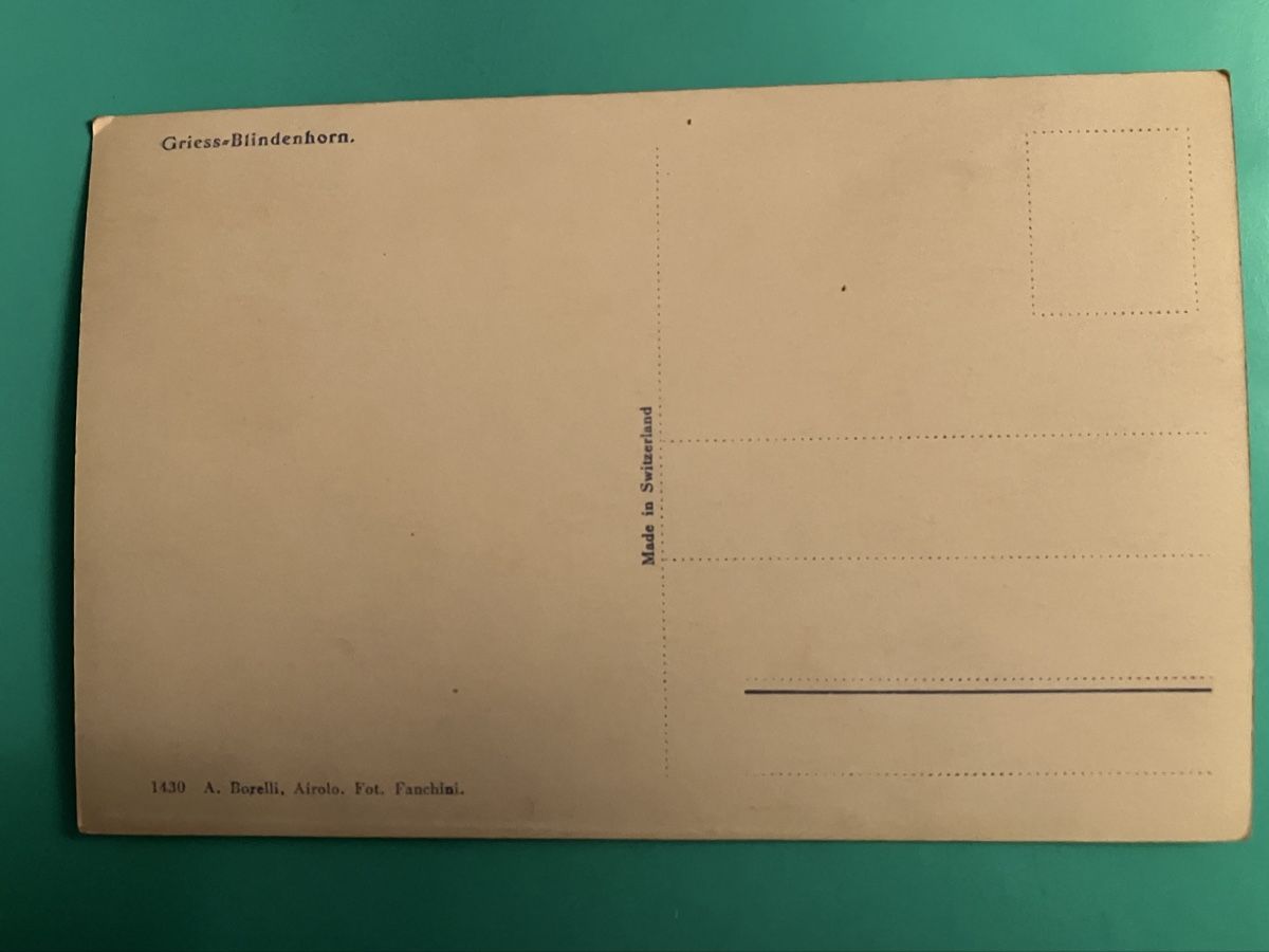 Cartoline postali: Ansichtskarte Griess-Blindenhorn oder Blinnenhorn – Usato da Bauma venduto da Baumer71 1