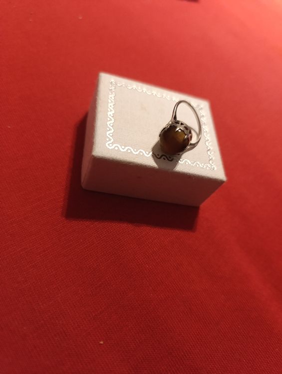 Anello rotondo Calcedoine- Misura 52 -dorato con oro fino x1 - Perles & Co