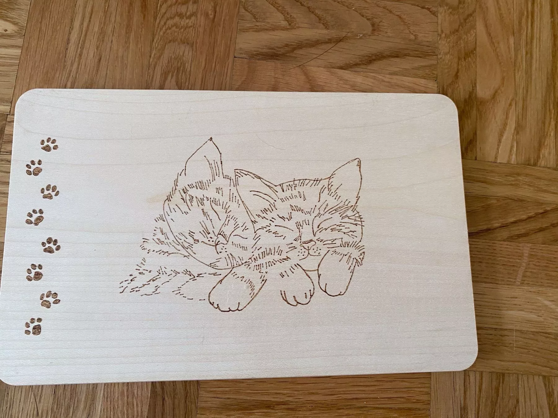 Articoli in legno: Brettchen "Katzenbabys" – Nuovo e nell'imballaggio originale da Mellingen venduto da Shane76