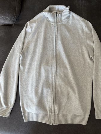 C&A Strickjacke mit Reissverschluss grau Grösse XL