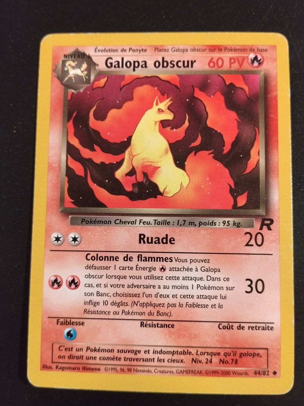 Pokémon Carte collezionabili: Pokémon Team Rocket: Galopa Obscur 44/82 FR – Usato da Palézieux-Village venduto da oufoux08