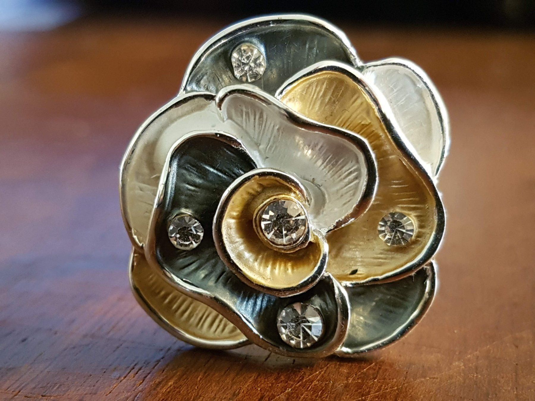 Anelli: Ring silberfarb.beige grau weiss glitzer – Nuovo (secondo la descrizione) da Ettingen venduto da Maranathatalitha 2