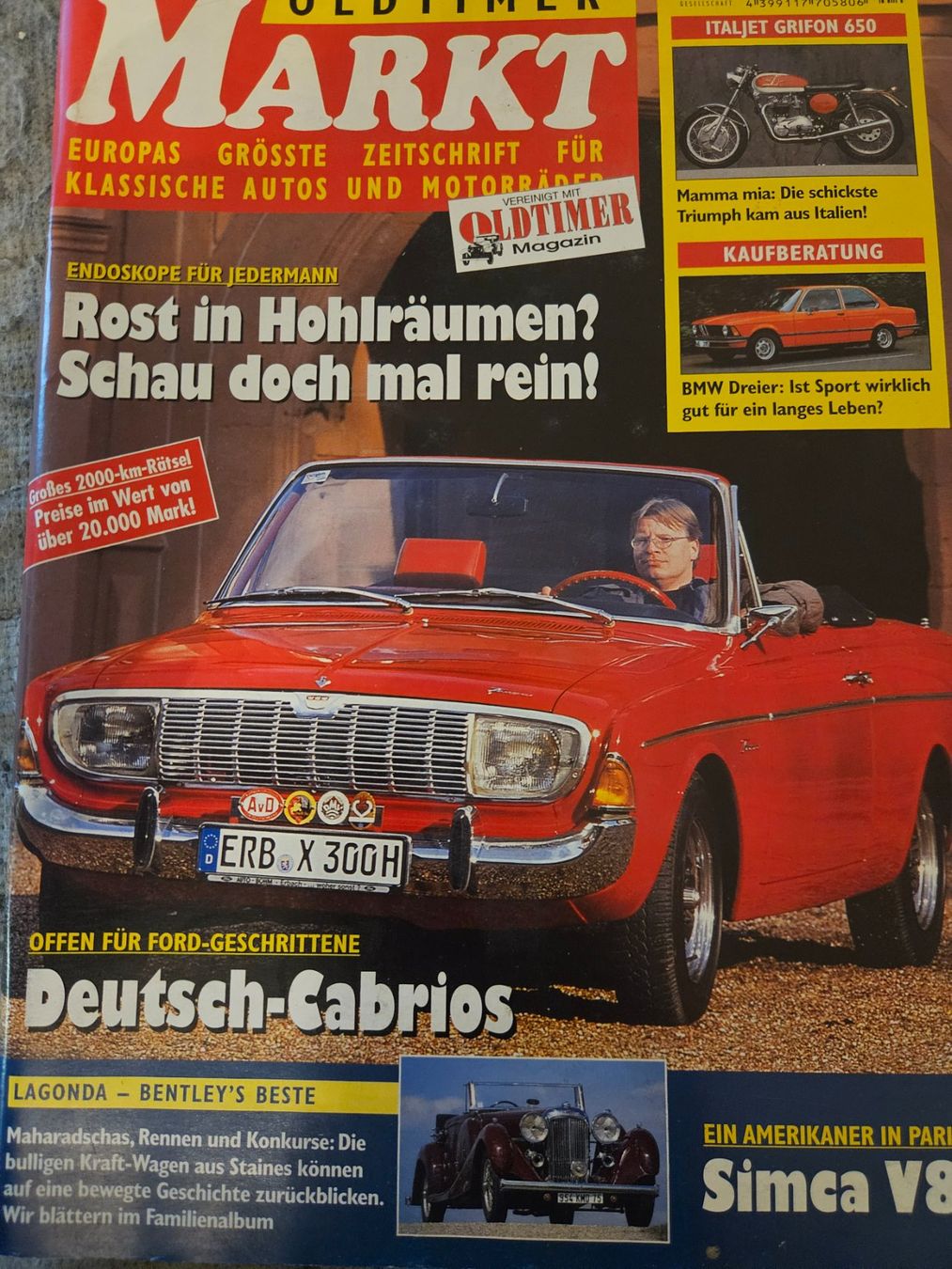 Riviste & Magazine: Oldtimer Markt 4/00 BMW 3 E21 Italjet Simca V8 Buick Ford xx – Usato da Flawil venduto da sr1_f6st