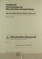 PREISLISTE | MERCEDES / 190 - W 201 - ALLE MOD. | AB 03.1987