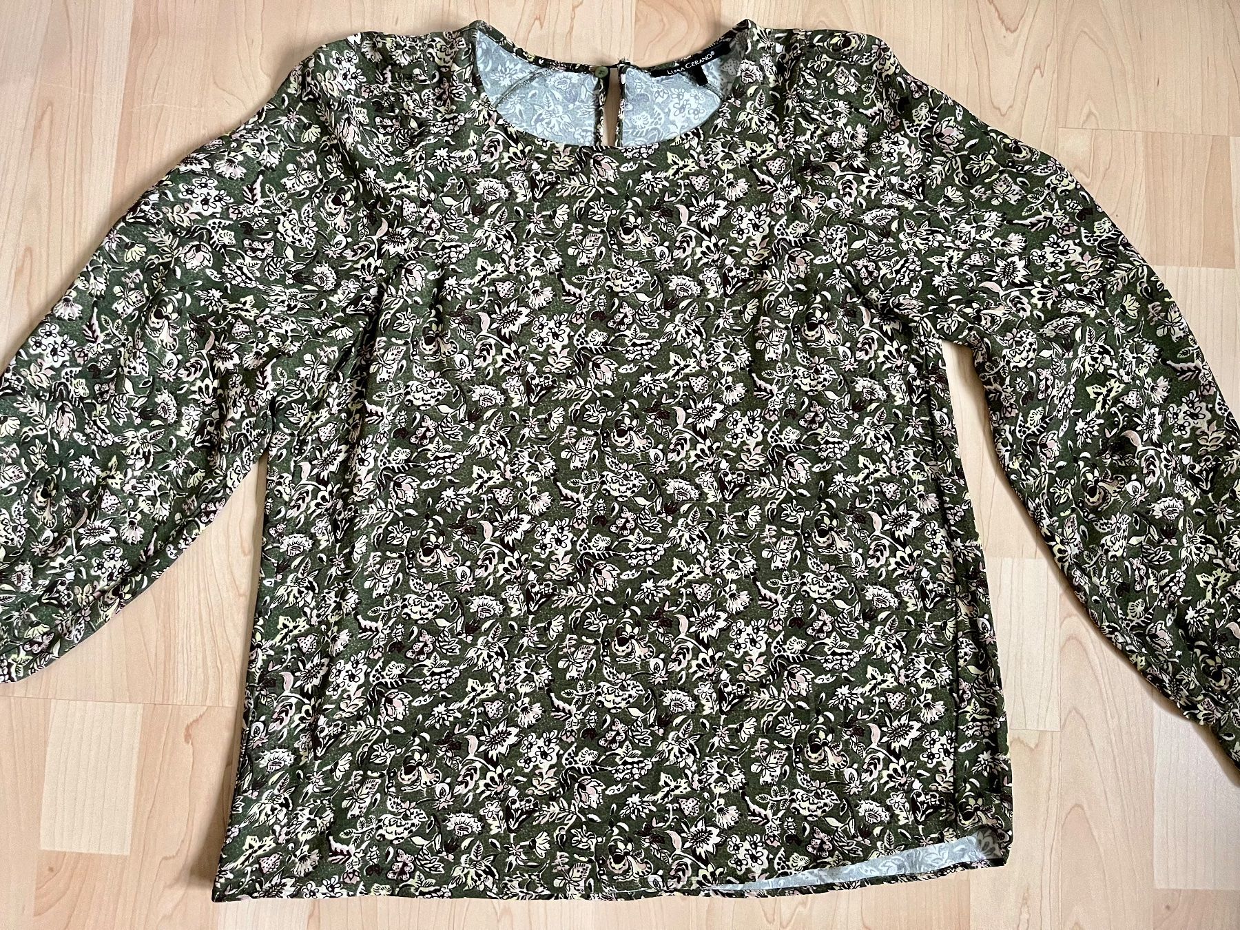 Luisa Cerano Camicette: Luisa Cerano: Bluse, Blümchen auf Grün, 38 – Usato da Luzern venduto da ellitussi