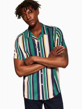Gestreiftes Kurzarmhemd Herren Topman Gr.L